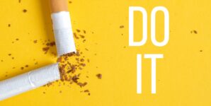Photo illustration of a broken cigarette with text that reads Do It.